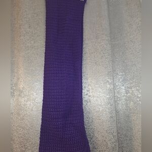 Purple Knit Scarf Handmade.